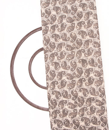 Off White Colour Paisley Print Modal Chanderi Fabric